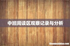 中班阅读区观察记录与分析
