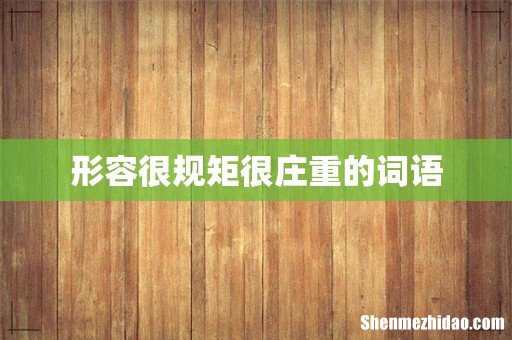 形容很规矩很庄重的词语