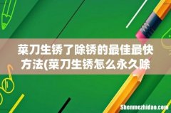 菜刀生锈怎么永久除锈 菜刀生锈了除锈的最佳最快方法