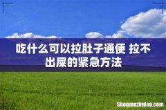吃什么可以拉肚子通便 拉不出屎的紧急方法