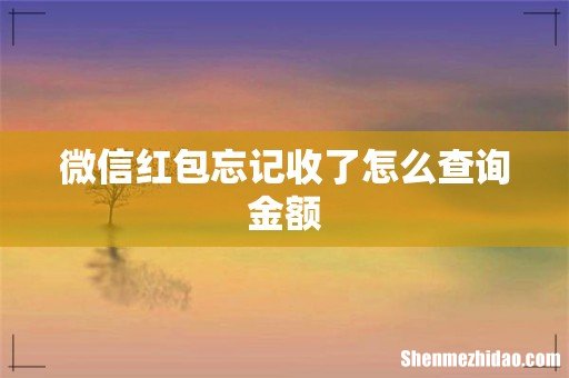 微信红包忘记收了怎么查询金额