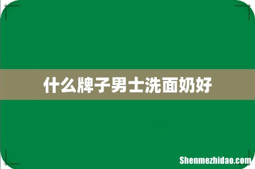 什么牌子男士洗面奶好