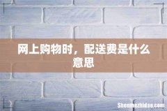 网上购物时，配送费是什么意思