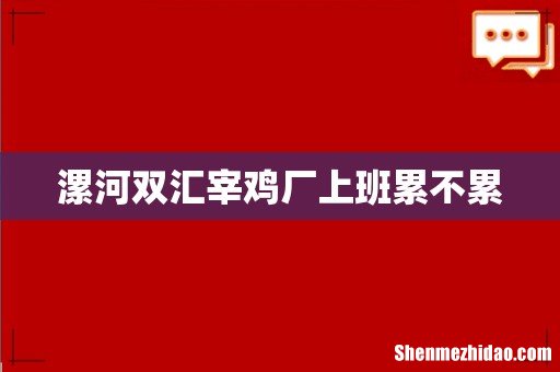 漯河双汇宰鸡厂上班累不累