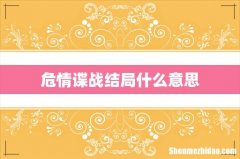 危情谍战结局什么意思
