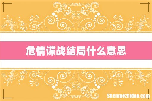 危情谍战结局什么意思