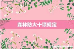 森林防火十项规定