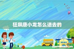 狂飙唐小龙怎么进去的