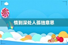 情到深处人孤独意思