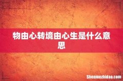 物由心转境由心生是什么意思