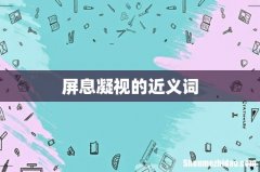 屏息凝视的近义词