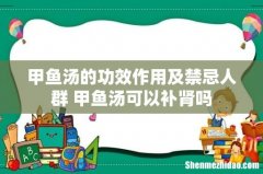 甲鱼汤的功效作用及禁忌人群 甲鱼汤可以补肾吗
