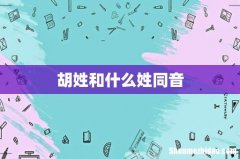 胡姓和什么姓同音