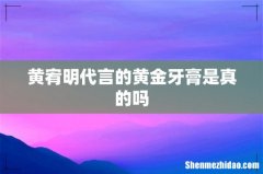 黄宥明代言的黄金牙膏是真的吗