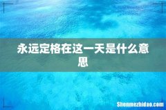 永远定格在这一天是什么意思