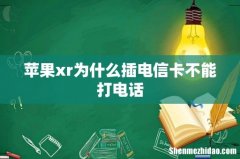 苹果xr为什么插电信卡不能打电话
