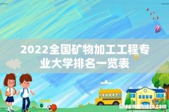 2022全国矿物加工工程专业大学排名一览表