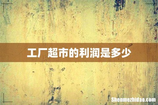 工厂超市的利润是多少