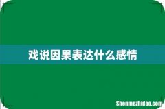 戏说因果表达什么感情