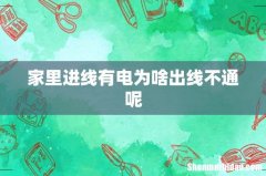 家里进线有电为啥出线不通呢