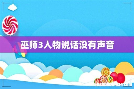 巫师3人物说话没有声音
