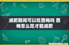 减肥期间可以吃西梅吗 西梅怎么吃才能减肥