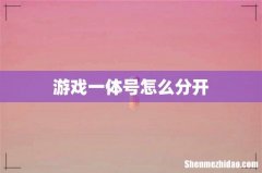 游戏一体号怎么分开