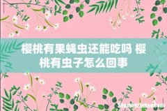 樱桃有果蝇虫还能吃吗 樱桃有虫子怎么回事