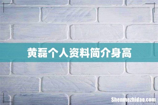 黄磊个人资料简介身高