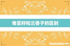 奇亚籽和兰香子的区别
