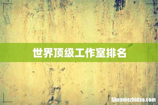 世界顶级工作室排名
