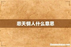 悲天悯人什么意思