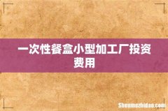 一次性餐盒小型加工厂投资费用