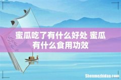 蜜瓜吃了有什么好处 蜜瓜有什么食用功效