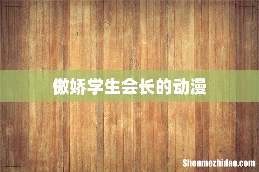 傲娇学生会长的动漫