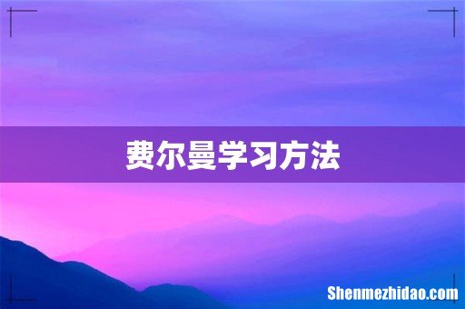 费尔曼学习方法
