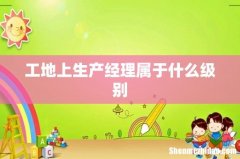 工地上生产经理属于什么级别