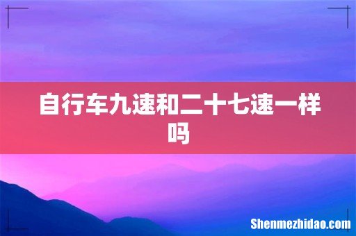 自行车九速和二十七速一样吗