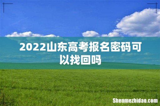 2022山东高考报名密码可以找回吗