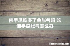 佛手瓜吃多了会胀气吗 吃佛手瓜胀气怎么办