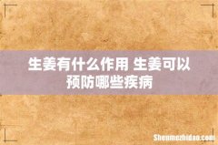 生姜有什么作用 生姜可以预防哪些疾病