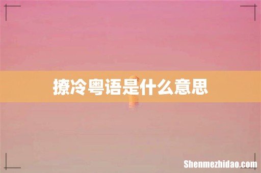 撩冷粤语是什么意思