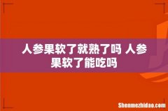 人参果软了就熟了吗 人参果软了能吃吗
