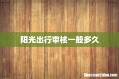 阳光出行审核一般多久