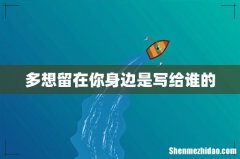 多想留在你身边是写给谁的