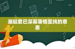 潮起爱已深幕落情至纯的意思