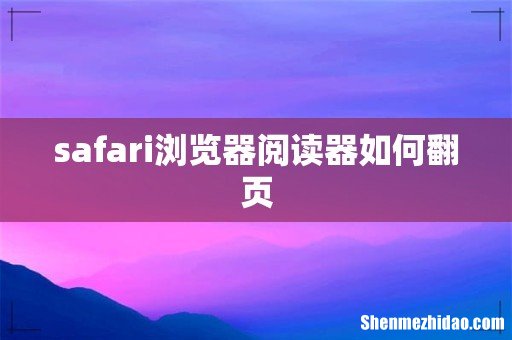 safari浏览器阅读器如何翻页