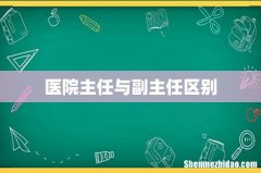 医院主任与副主任区别