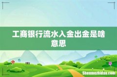 工商银行流水入金出金是啥意思