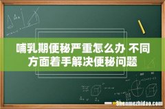 哺乳期便秘严重怎么办 不同方面着手解决便秘问题
